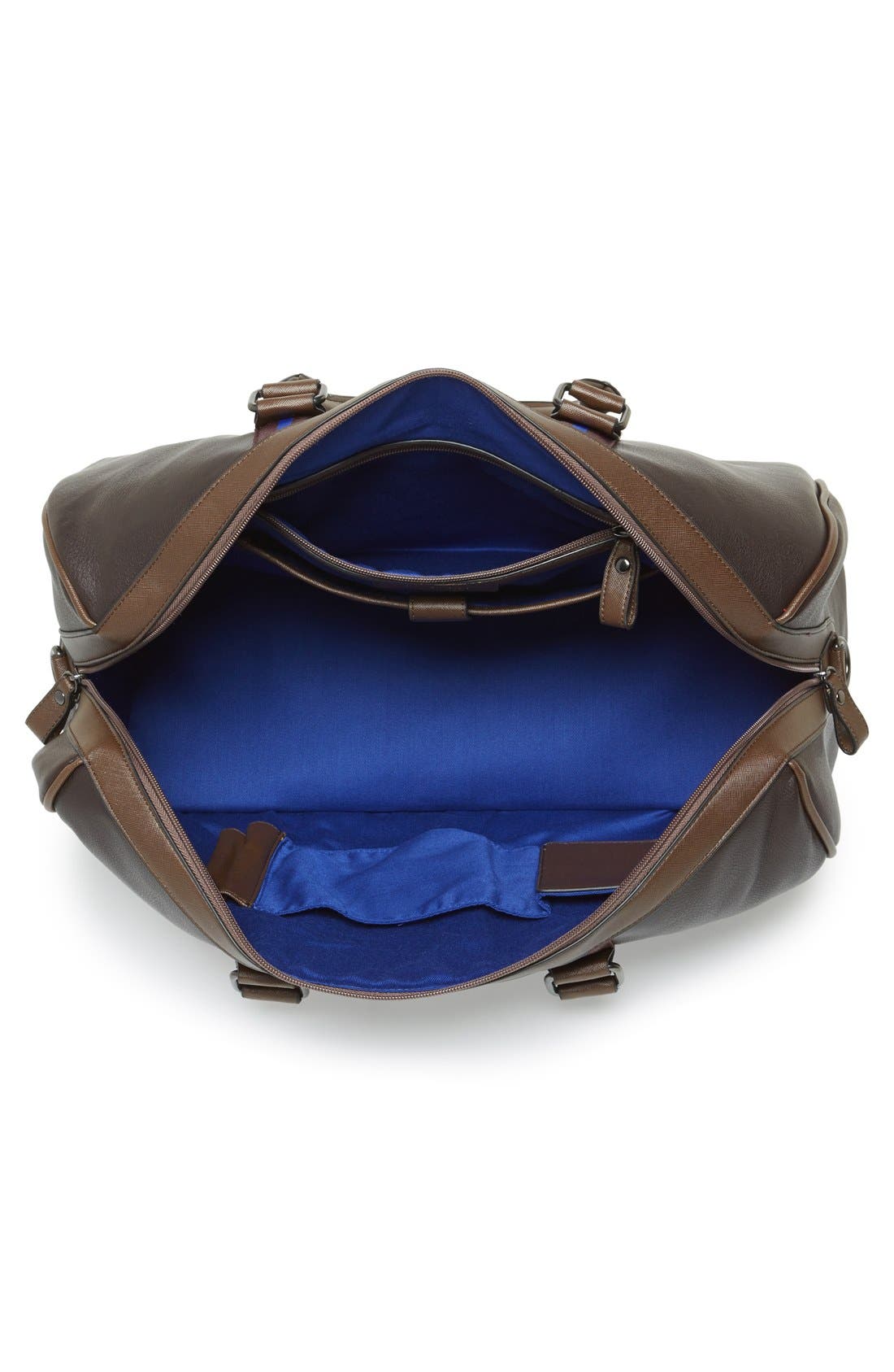 Striped Duffel Bag, Alternate, color, CHOCOLATE
