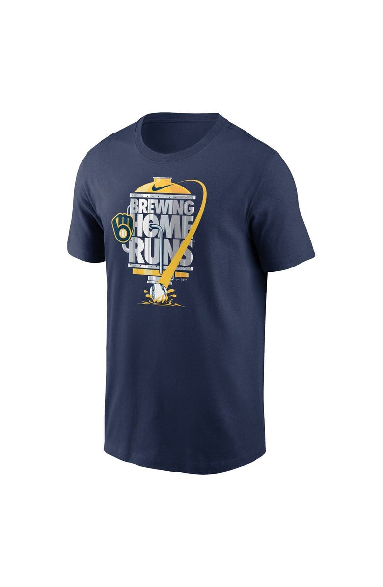 Nike Men's Nike Navy Milwaukee Brewers Brewing Home Runs Local Team T-Shirt, Alternate, color, Navy