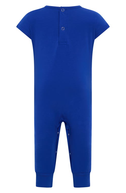 Shop Tiny Tribe Core Cotton Jersey Romper In Blue