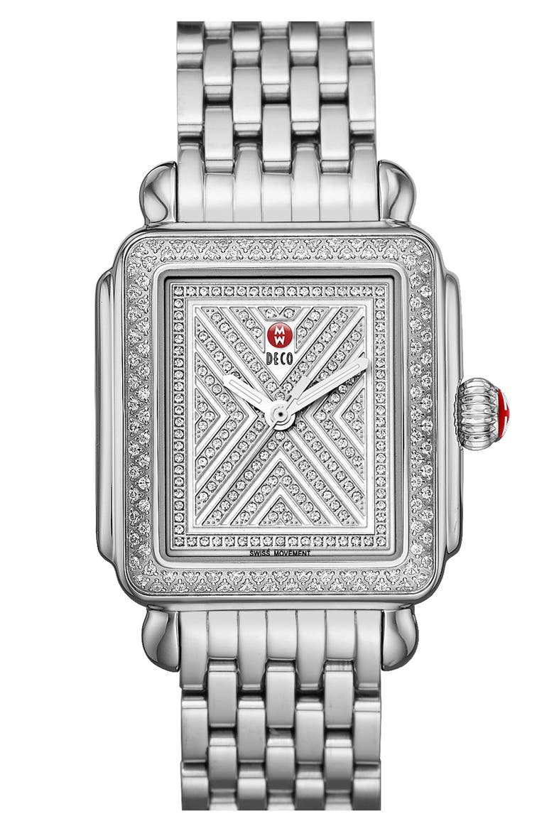 Deco 18mm Bracelet Watchband, Alternate, color, SILVER