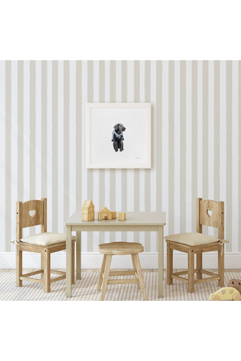 Preppy Black Lab Framed Museum Quality 12" x 12" Art Print, Alternate, color, Multicolored