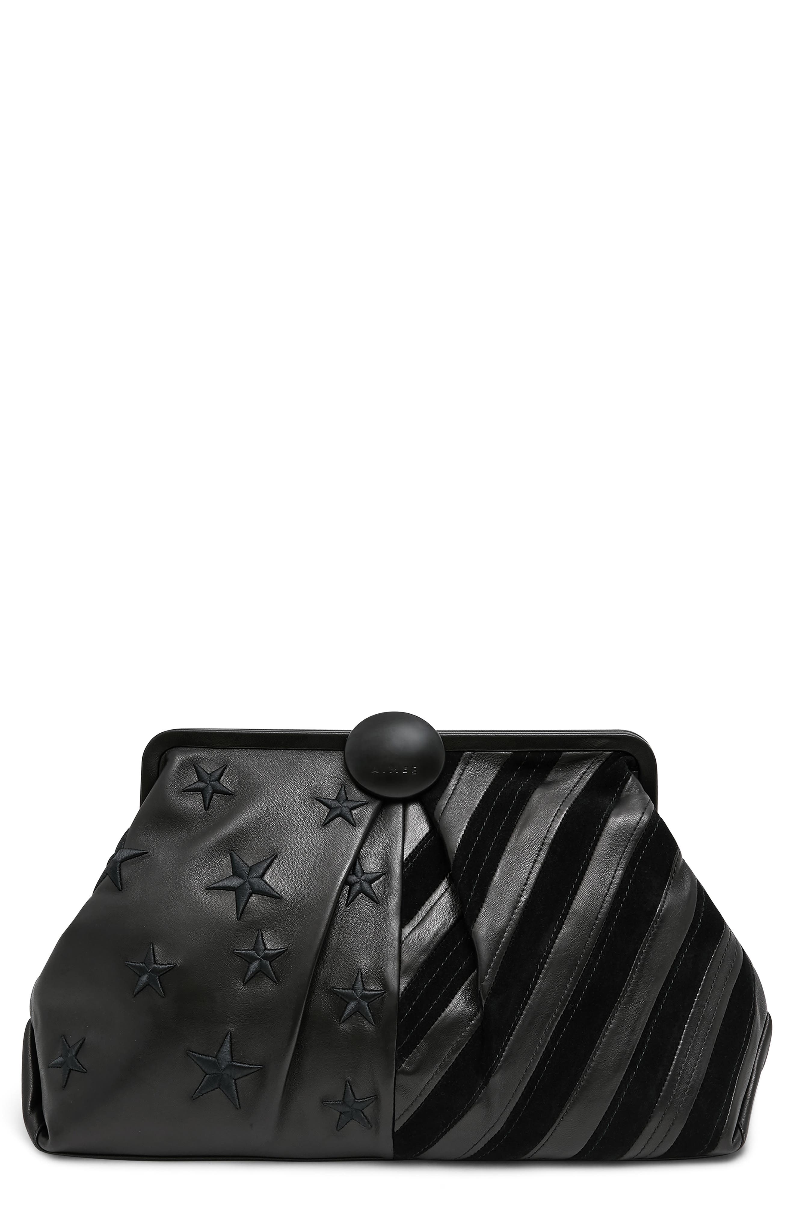 AIMEE Full Circle X-Large Clutch, Main, color, Americana Black