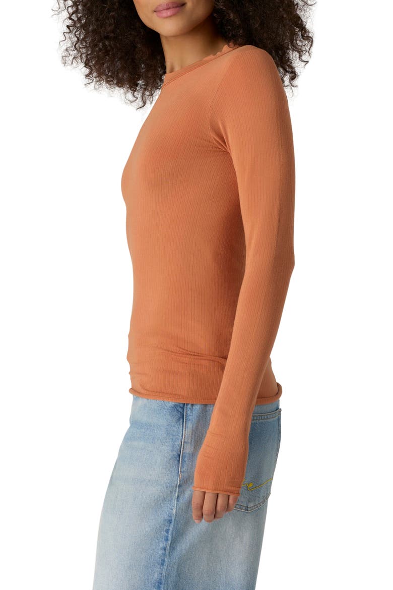 So Soft Seamless Long Sleeve T-Shirt, Alternate, color, RAW SIENNA