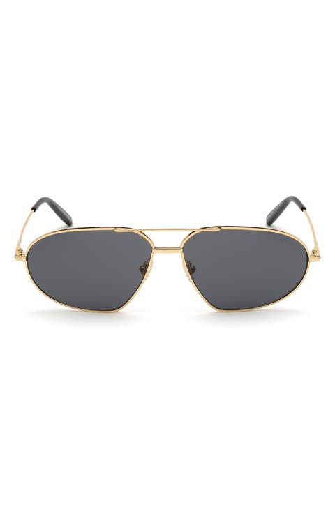 Bradford 63mm Oversize Pilot Sunglasses