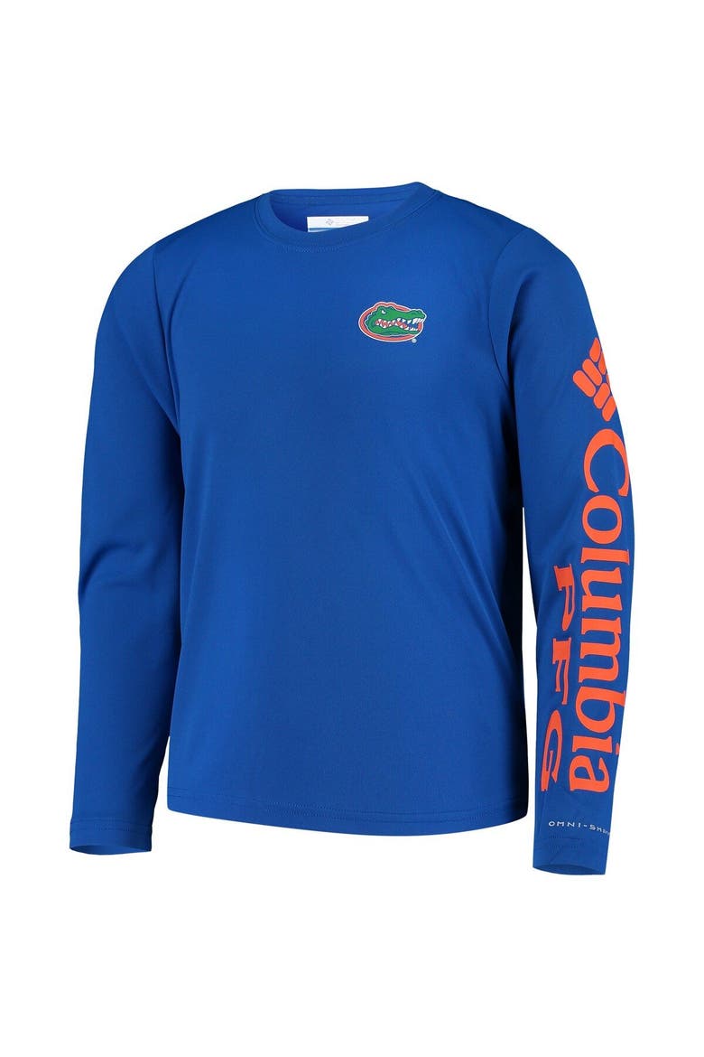 Youth Royal Florida Gators PFG Terminal Tackle Long Sleeve Omni-Shade T-Shirt, Alternate, color, Royal