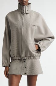 Courrèges Buckle Houndstooth Bomber Jacket
