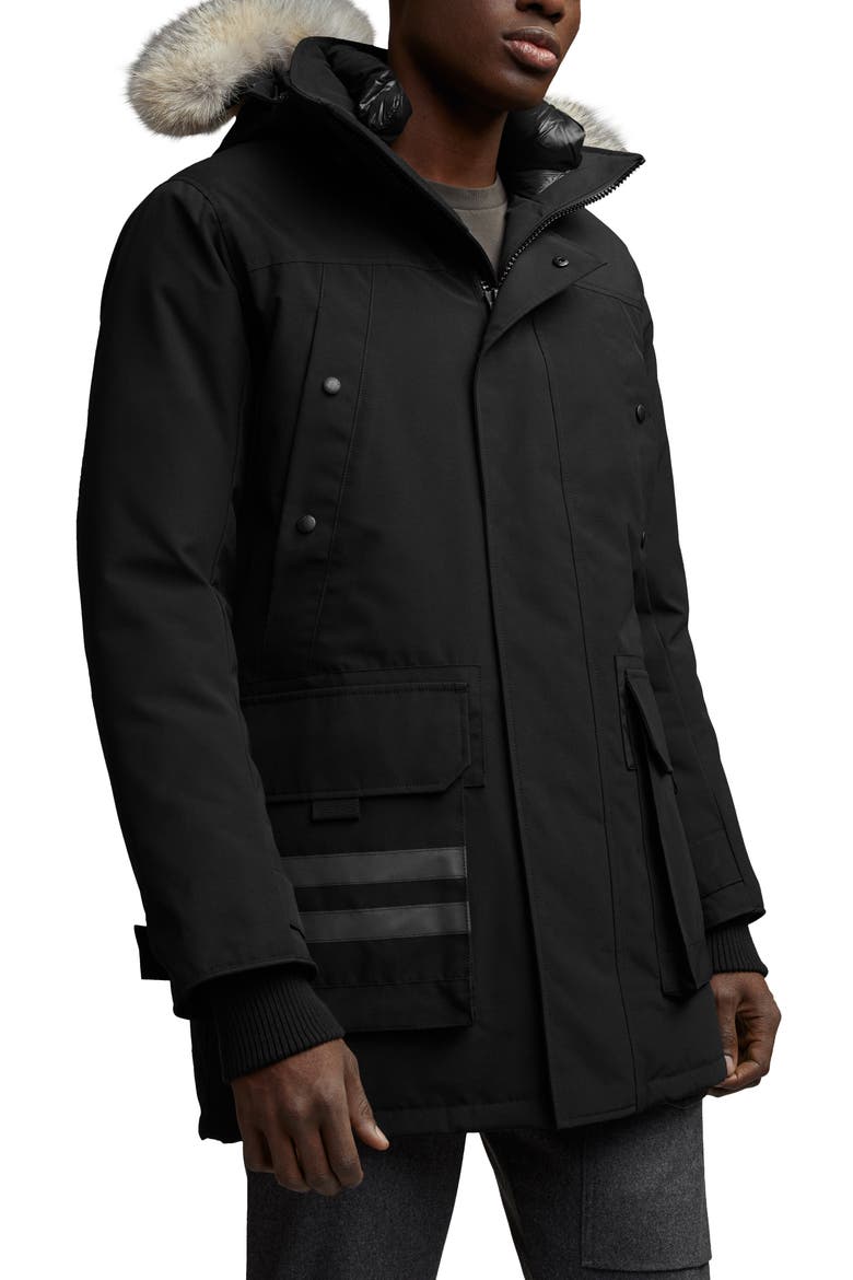 Erickson Down Parka with Genuine Coyote Fur Trim, Main, color, BLACK