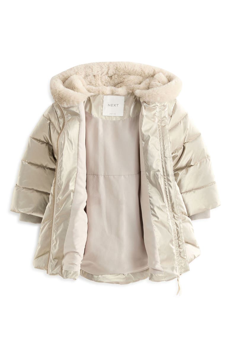 NEXT Kids' Quilted Hooded Puffer Jacket, Alternate, color, Taupe
