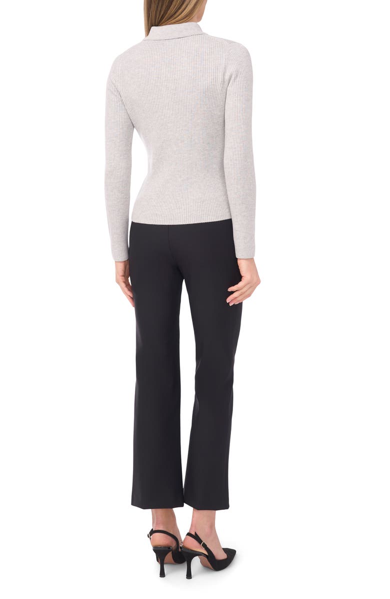 Ted Baker Jalia Rib Polo Sweater, Alternate, color, Pearl Heather