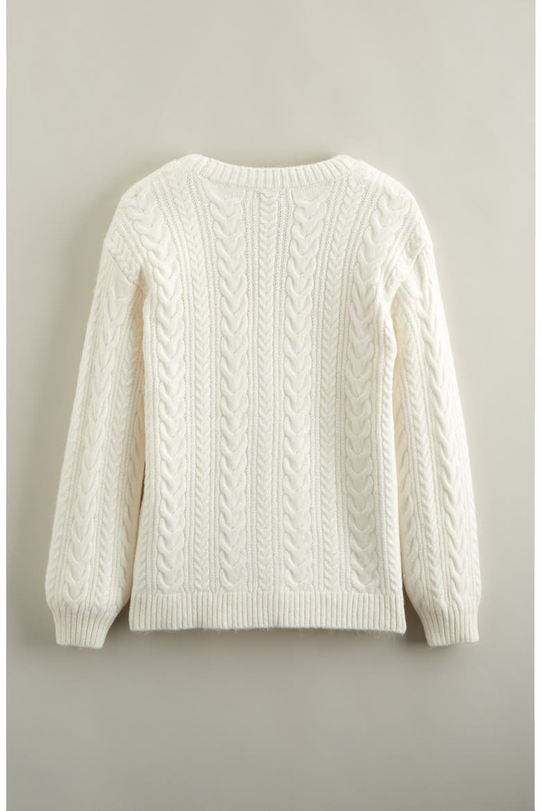 Kids' Oversize Cable Cardigan, Alternate, color, IVORY EGRET