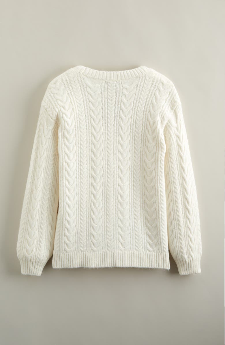 Nordstrom Kids' Oversize Cable Cardigan, Alternate, color, Ivory Egret