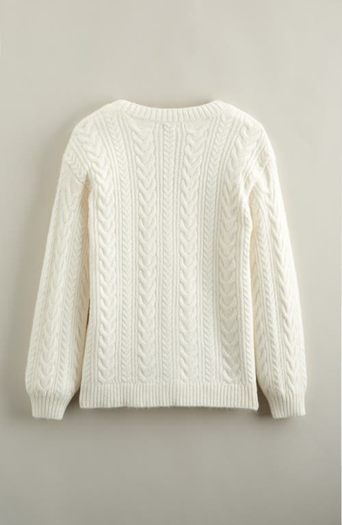 Nordstrom Kids' Oversize Cable Cardigan In White