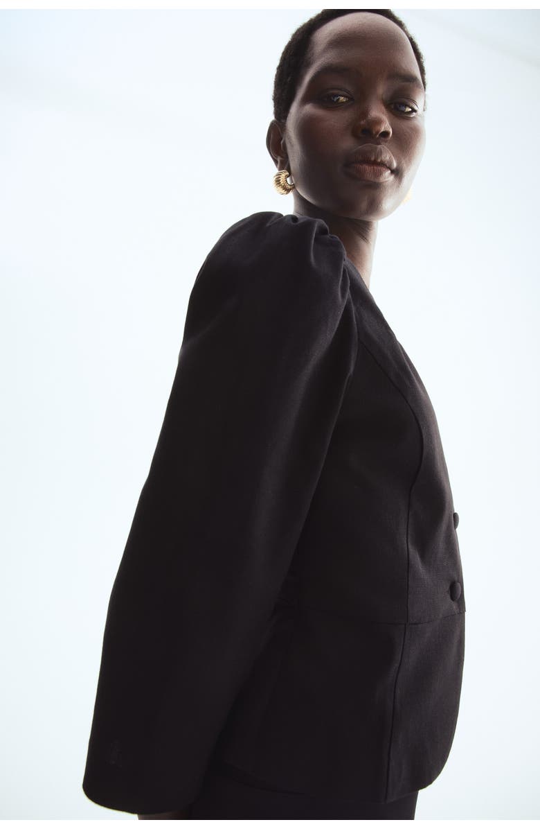 H&M Square-neck Blazer, Alternate, color, Black