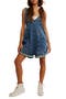 High Roller Denim Short Overalls