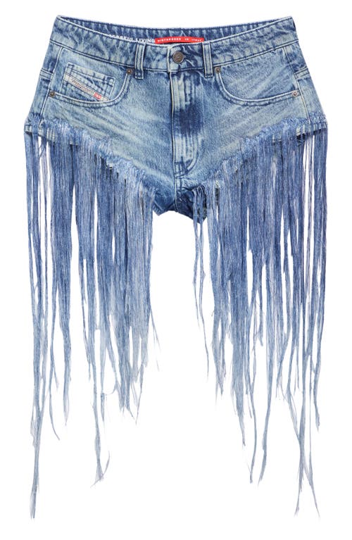 Shop Diesel ® De-jizz Fringe Hem Denim Shorts