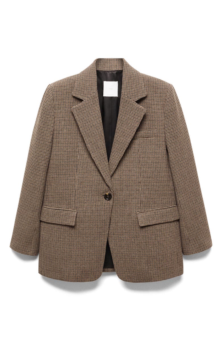 MANGO Houndstooth One-Button Suit Blazer, Alternate, color,