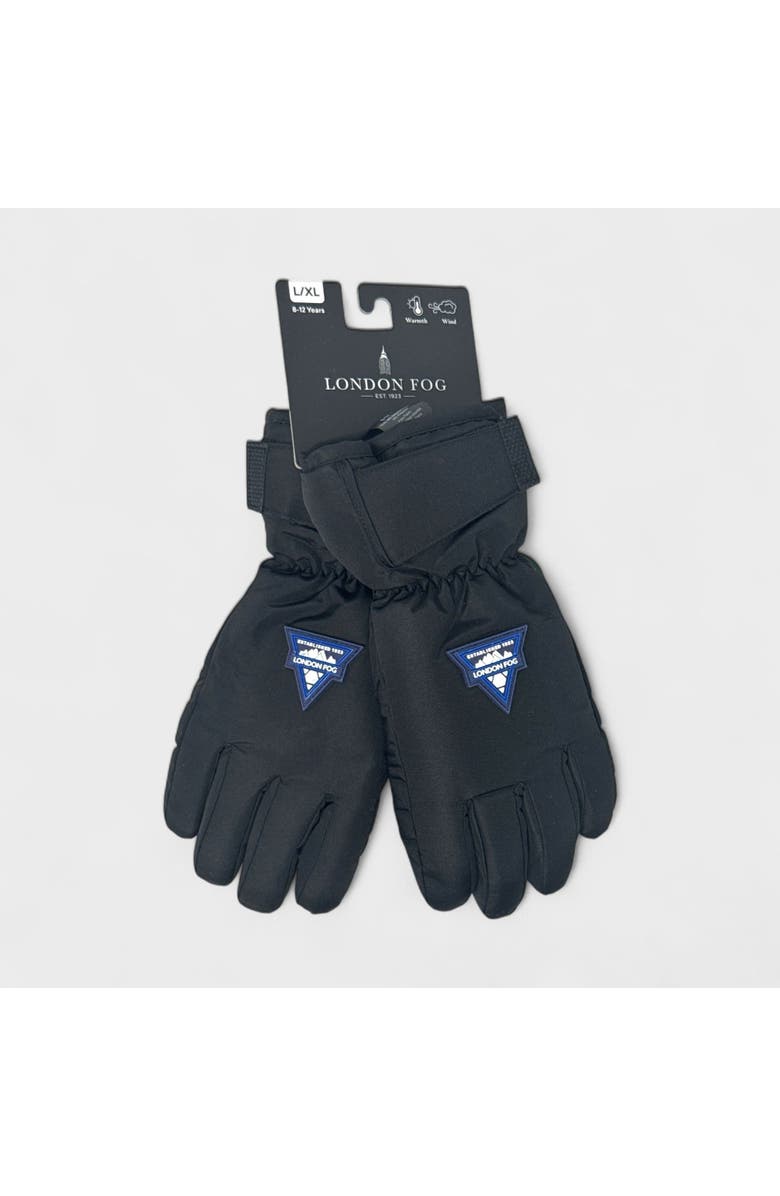 London Fog Boy's Ski Gloves with Velcro Closure, Alternate, color, 