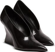 Balmain Shiny lambskin Wedge pumps