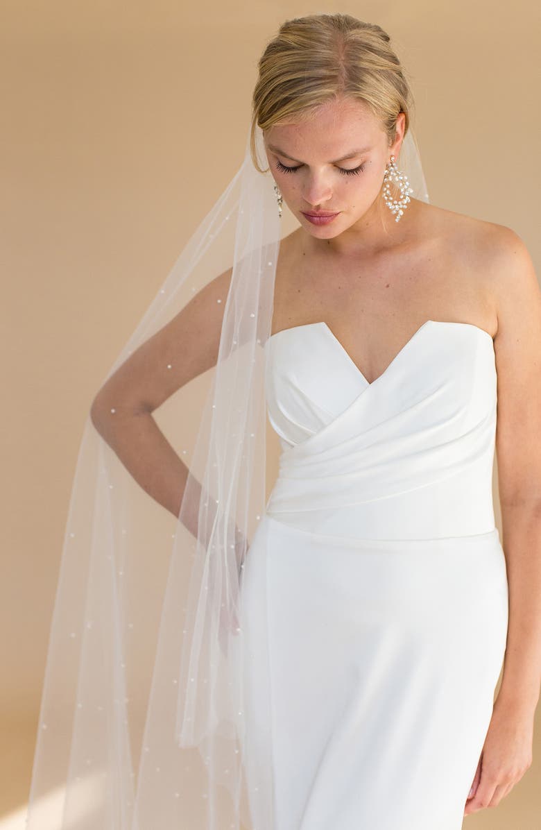 Brides & Hairpins Eudora Imitation Pearl Floor Length Veil, Alternate, color, Ivory