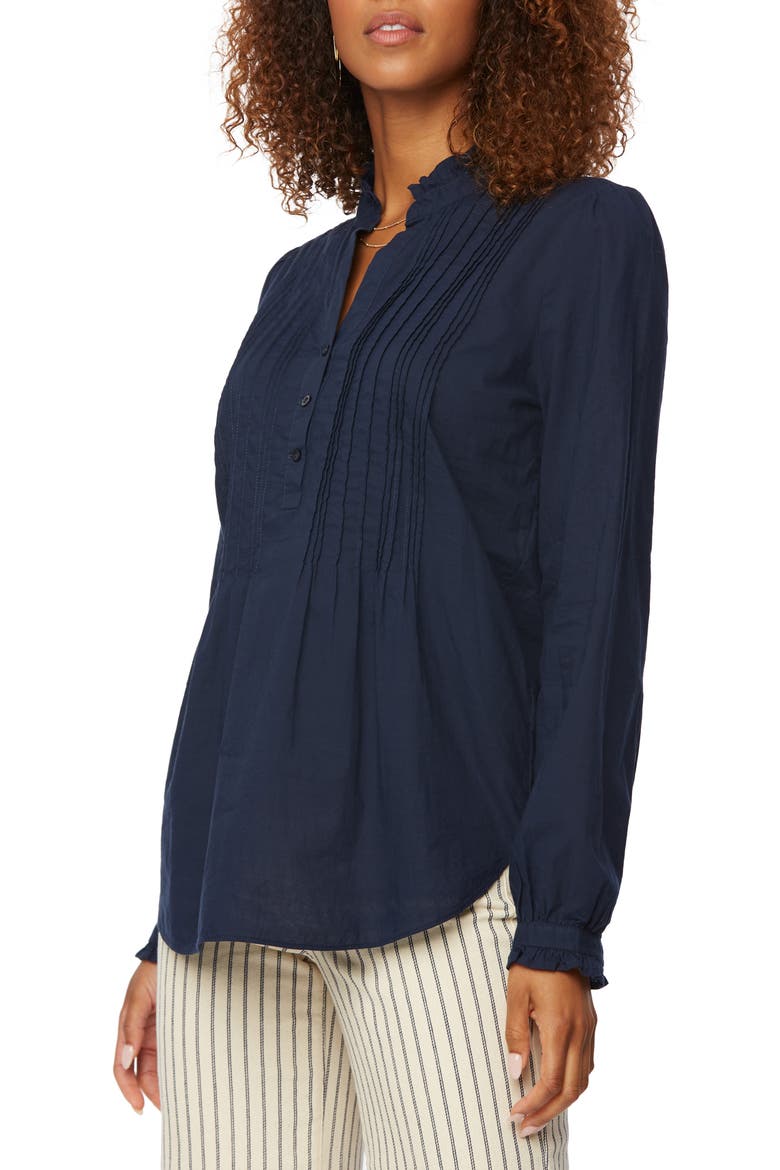 Pintuck Blouse, Main, color, OXFORD NAVY