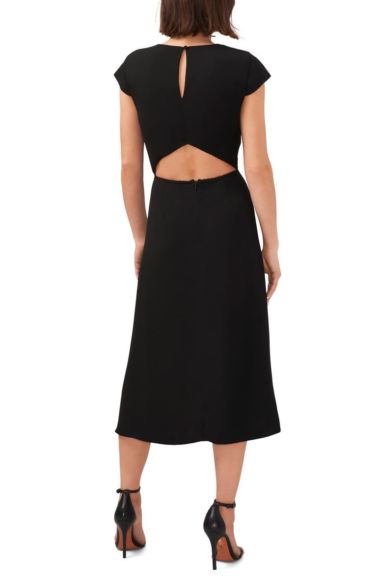 Halogen<sup>®</sup> V-Neck Cutout Midi Dress, Alternate, color, 