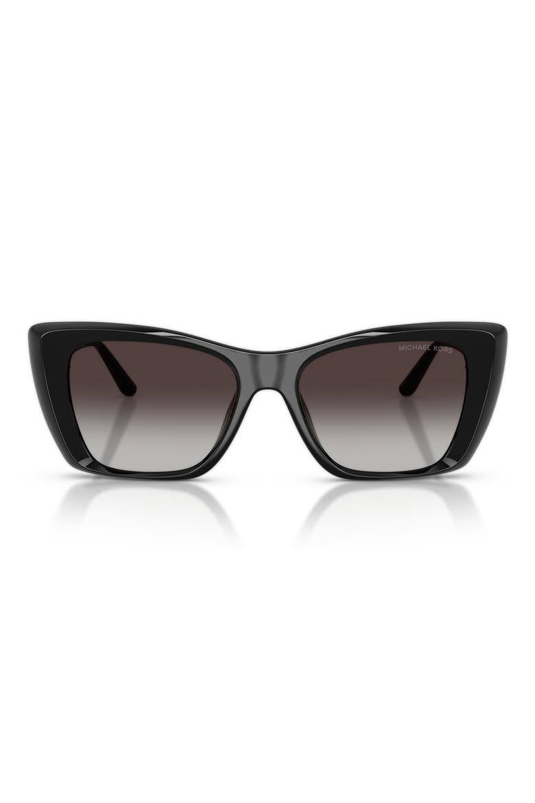 Tokyo 51mm Gradient Square Sunglasses, Main, color, BLACK / SMOKE GRADIENT