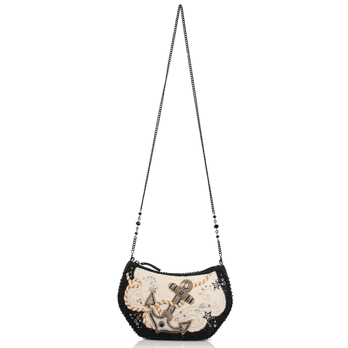 Mary Frances Accessories Hold Fast Crossbody Handbag, Alternate, color, White / Black