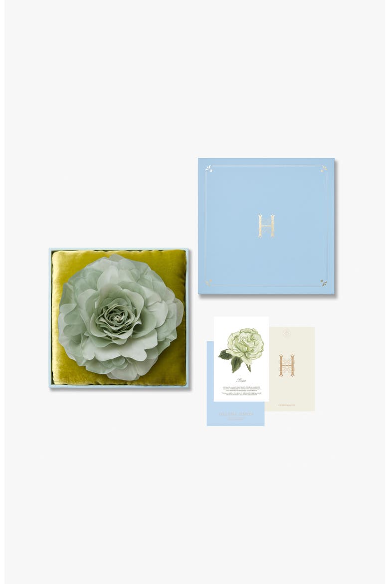 The Green Rose Floral Brooch, Alternate, color, Green