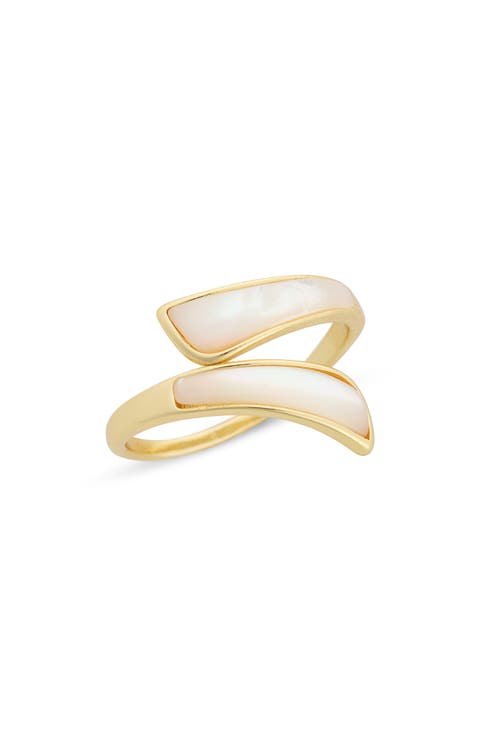 Mother of Pearl Inlay Bypass Ring