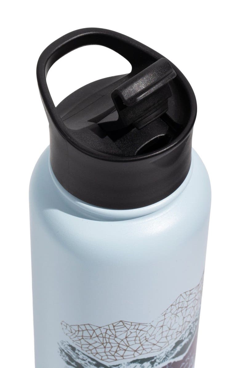 United By Blue 32 OZ Mountains are Calling Steel Bottle, Alternate, color, Blue Glass