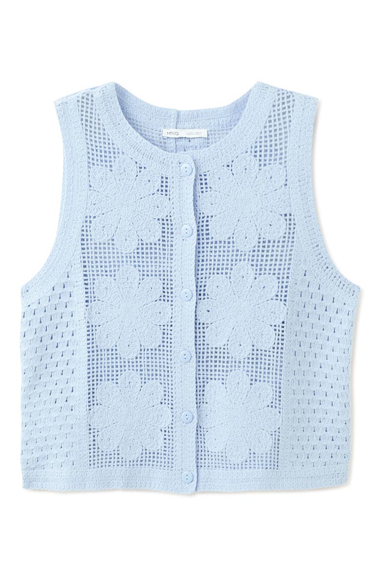 Openwork Knit Vest, Alternate, color, LT-PASTEL BLUE