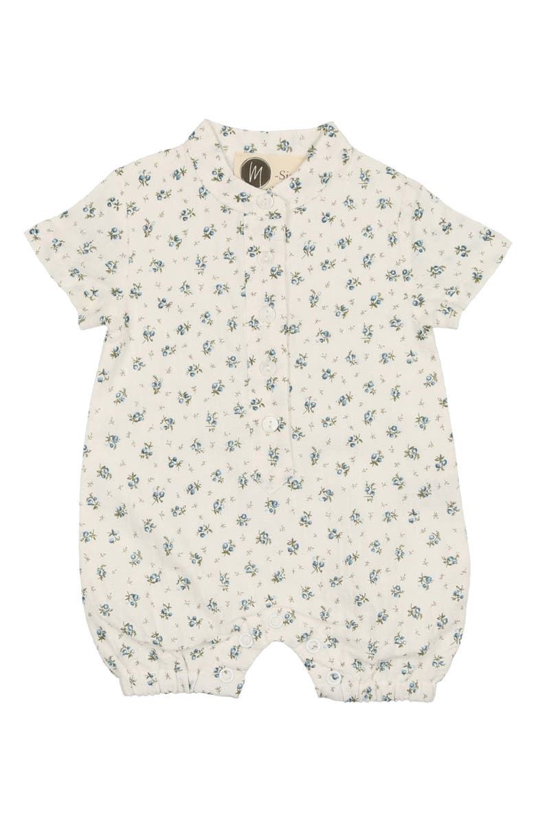 Manière Kids' Rose Bud Romper, Main, color, Blue