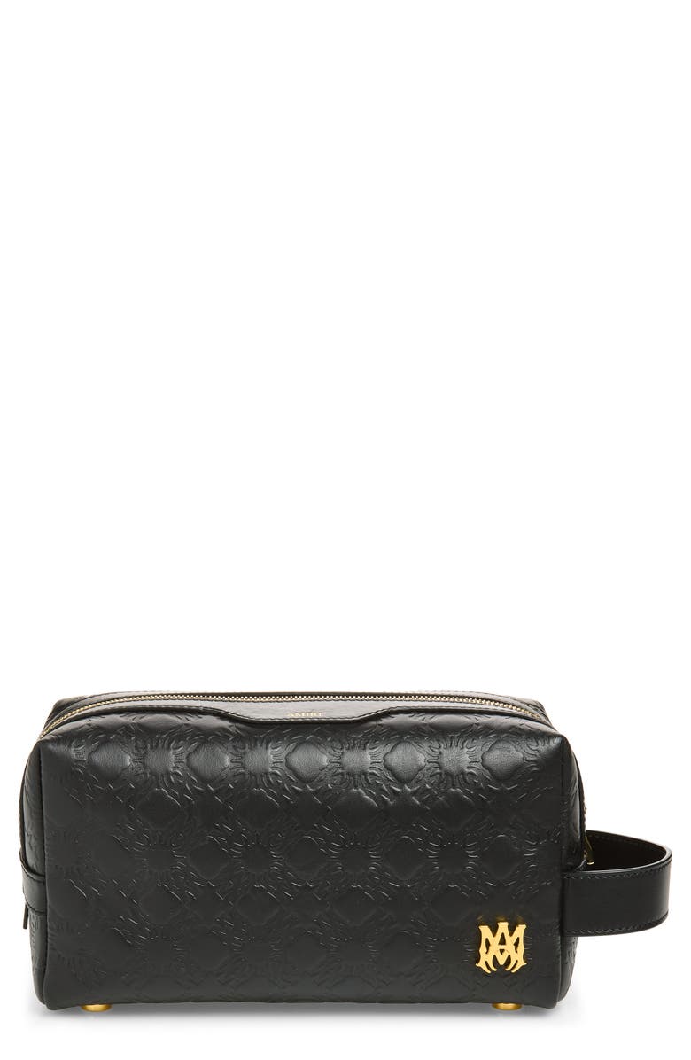 AMIRI MA Quad Leather Dopp Kit, Main, color, Black
