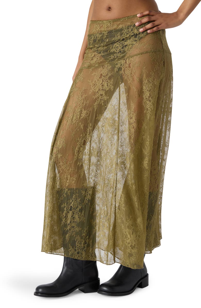 Steve Madden Veera Lace Maxi Skirt, Main, color, Deep Olive