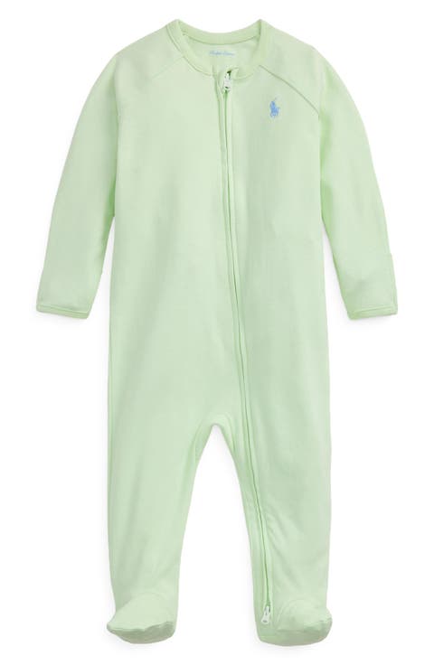 Full Zip Knit Cotton Footie (Baby)
