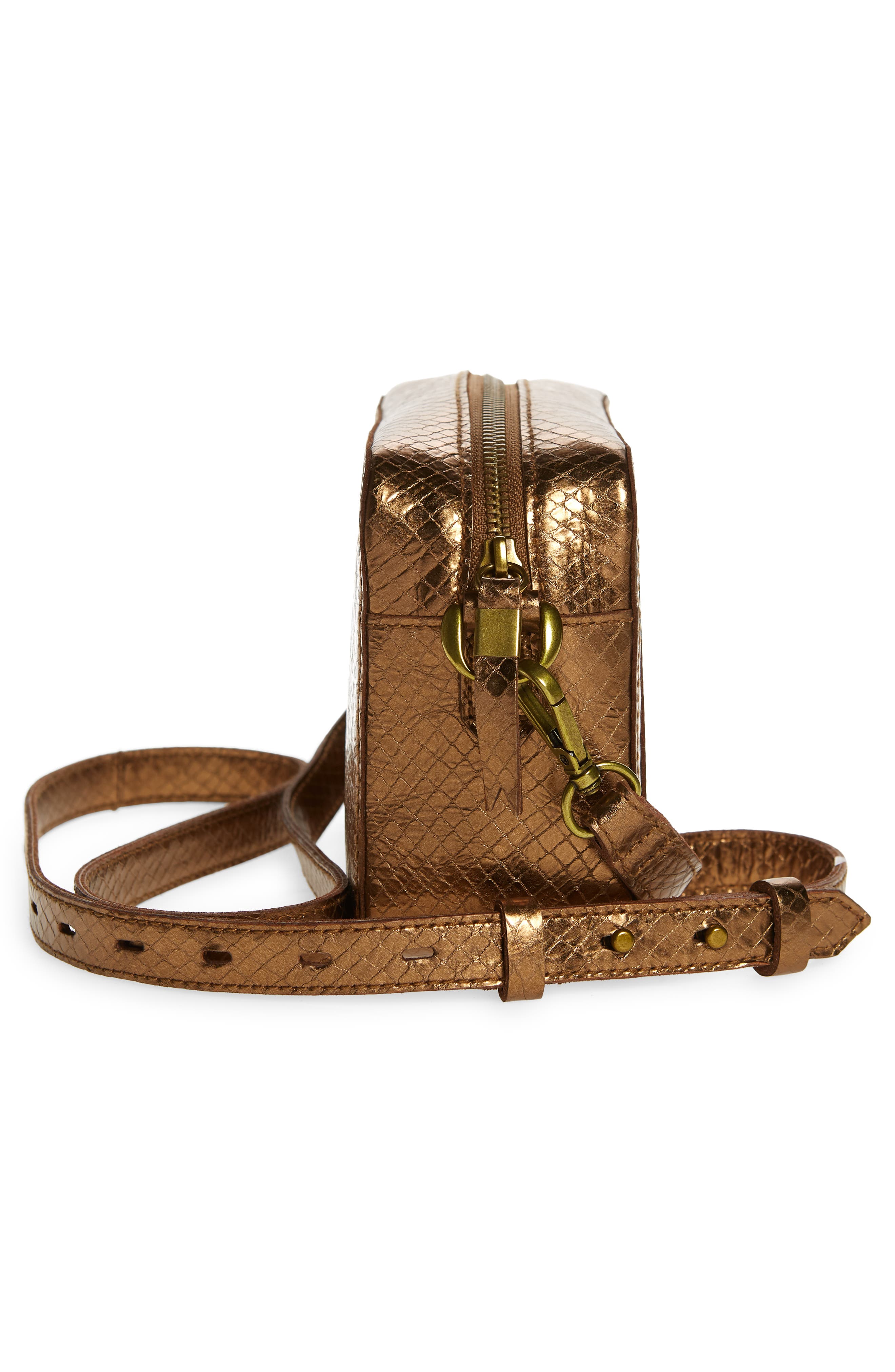 Madewell The Transport Camera Bag: Metallic Snake Embossed Leather ...