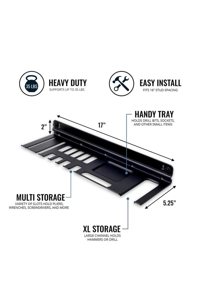 StoreYour E-Tool Hand Tool Organizer | Holds 35 lbs, Alternate, color, Black