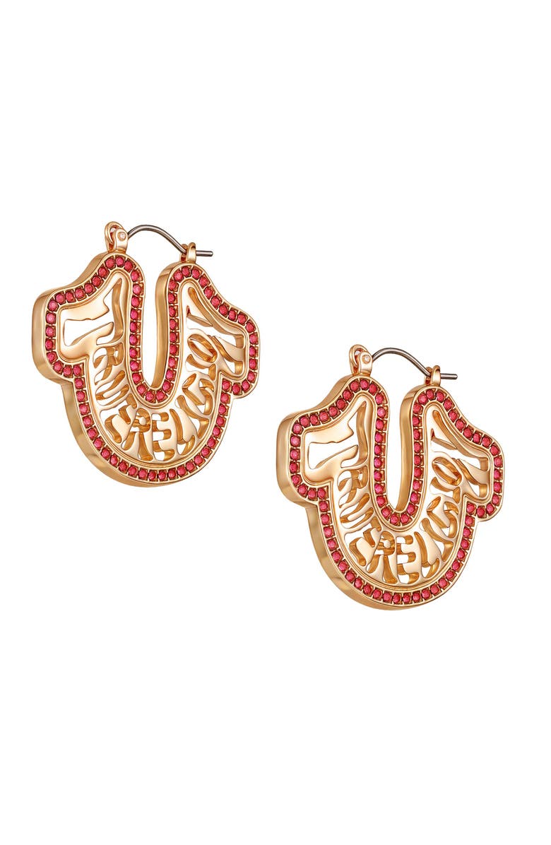 True Religion Logo horseshoe hoop, Alternate, color, Rosegoldtone