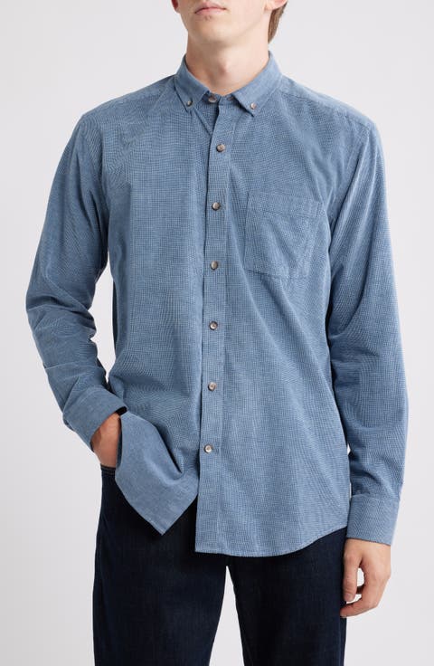 Textured Corduroy Button-Down Shirt