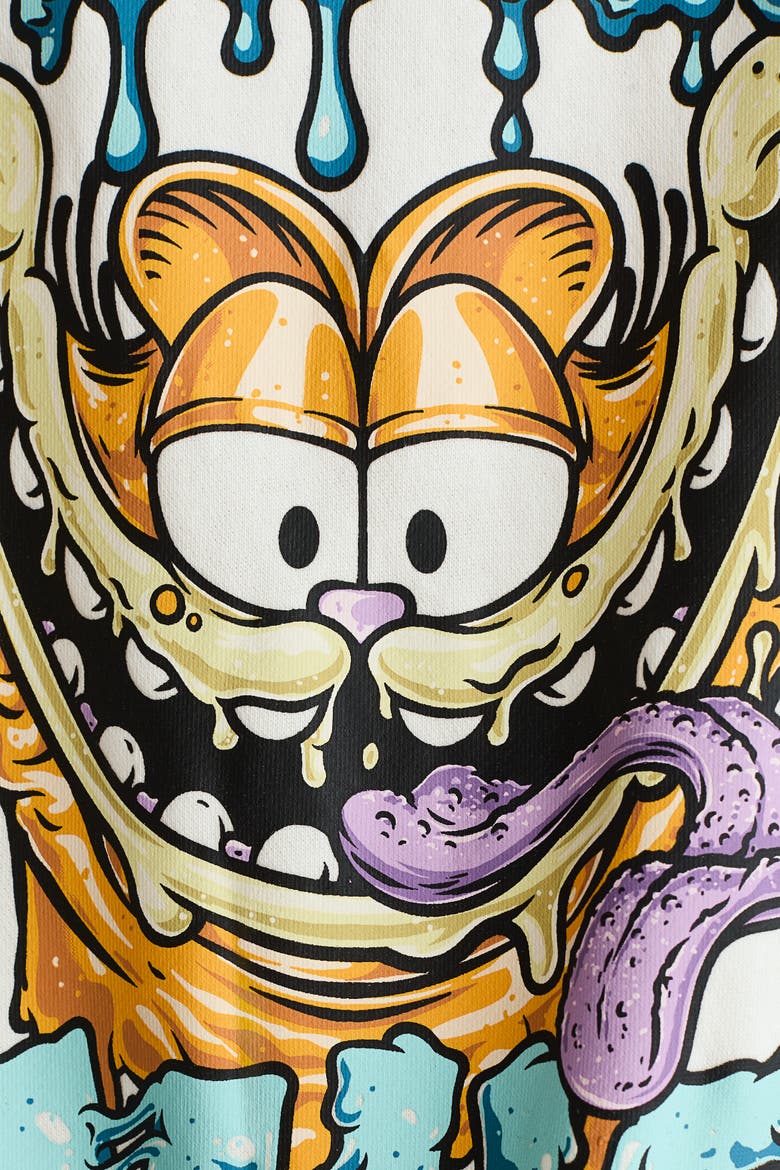 Print-motif T-shirt, Alternate, color, White/Garfield