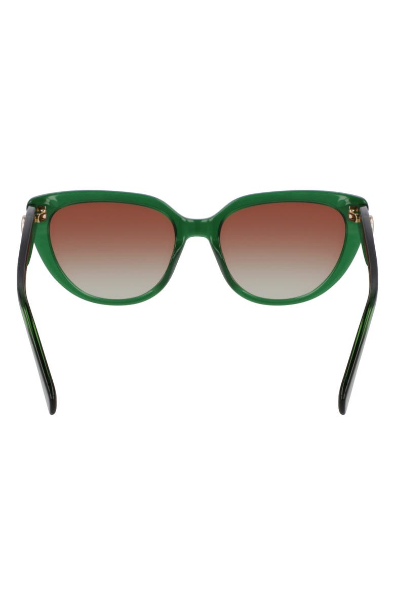 Longchamp Le Pliage 53mm Gradient Cat Eye Sunglasses, Alternate, color, Transparent Green