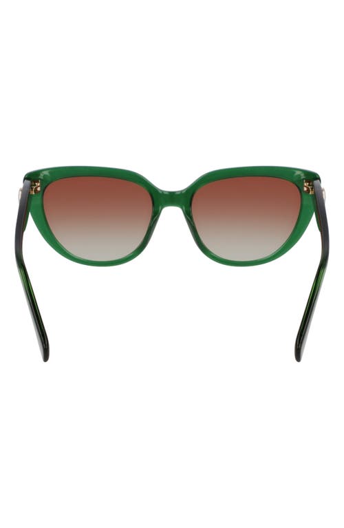 Longchamp Le Pliage 53mm Gradient Cat Eye Sunglasses In Transparent Green
