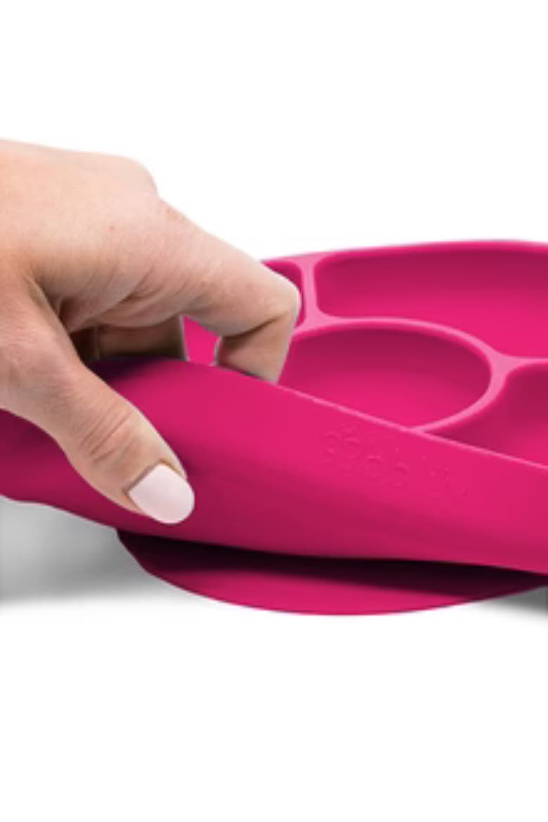 Yumi Silicone Plate & Spoon Set, Alternate, color, Pink