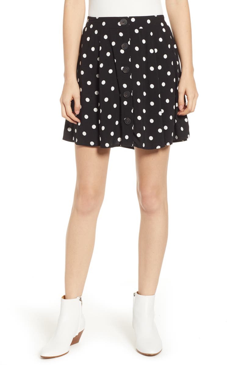 Love, Fire Button Front Skirt, Main, color, 