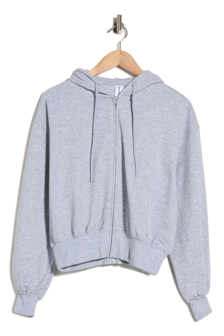 Loved Fleece Full Zip Hoodie, Alternate, color, GREY SOFT HEATHER