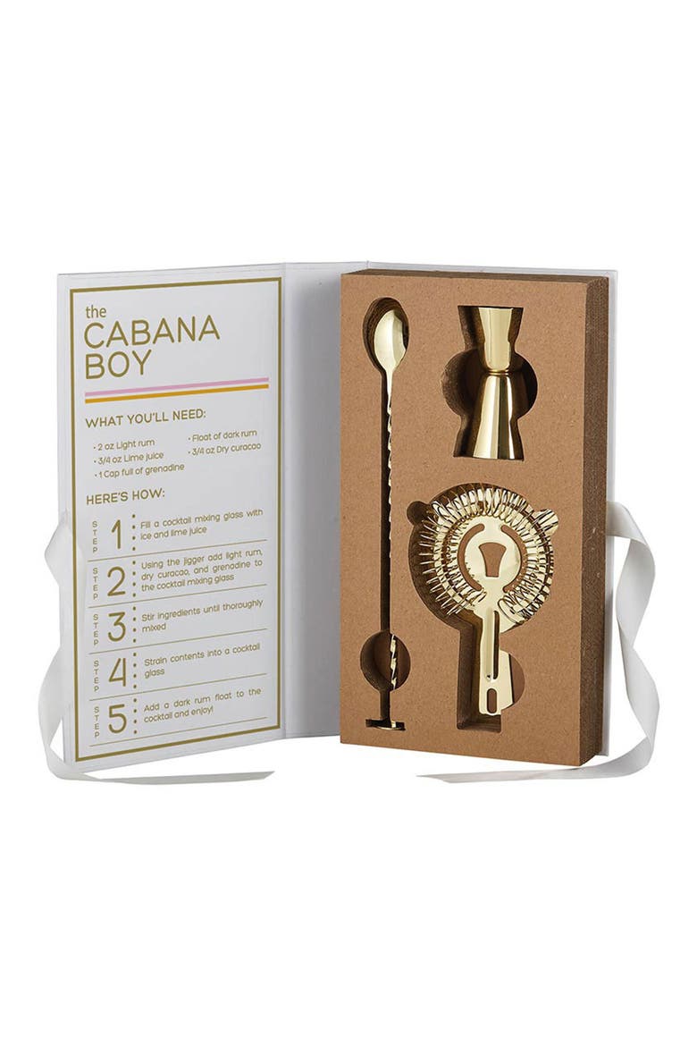 Cabana Boy 4-Piece Bar Tool Book Box Set, Alternate, color, NO COLOR