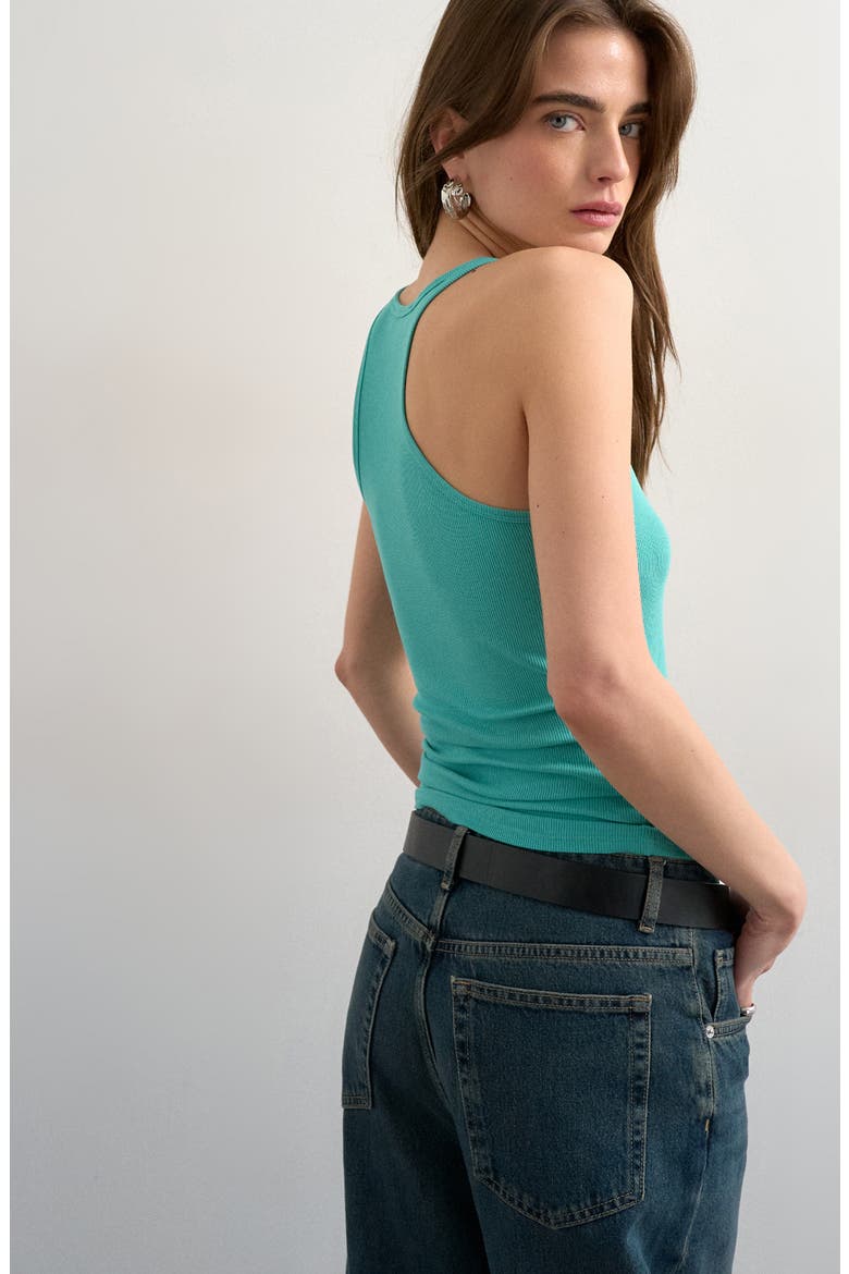 Rib Racerback Tank, Alternate, color, MBLUE