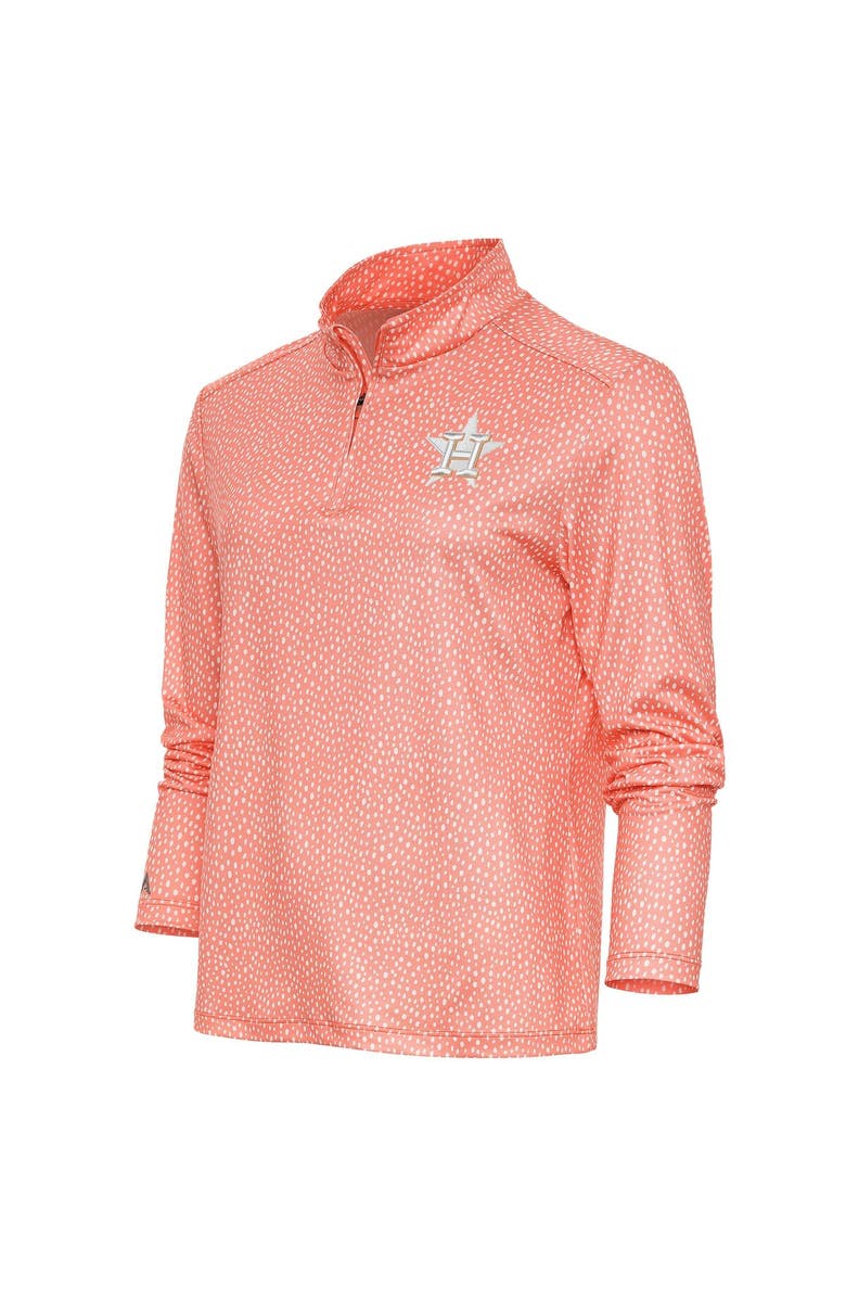 ANTIGUA Women's Antigua  Coral Houston Astros Tonal Wiki Quarter-Zip Pullover Top, Main, color, 