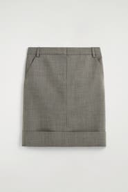 COS Turn-up Wool-blend Pencil Skirt