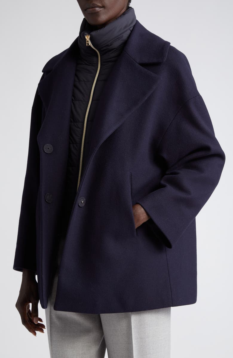 Herno Diagonal Wool Blend Coat with Quilted Bib, Alternate, color, 